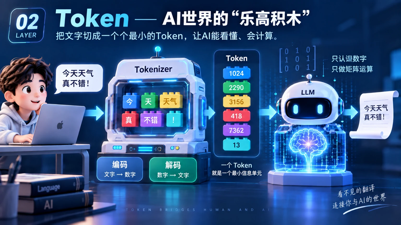 原 PPT 第 4 页:Token:AI 世界的乐高积木