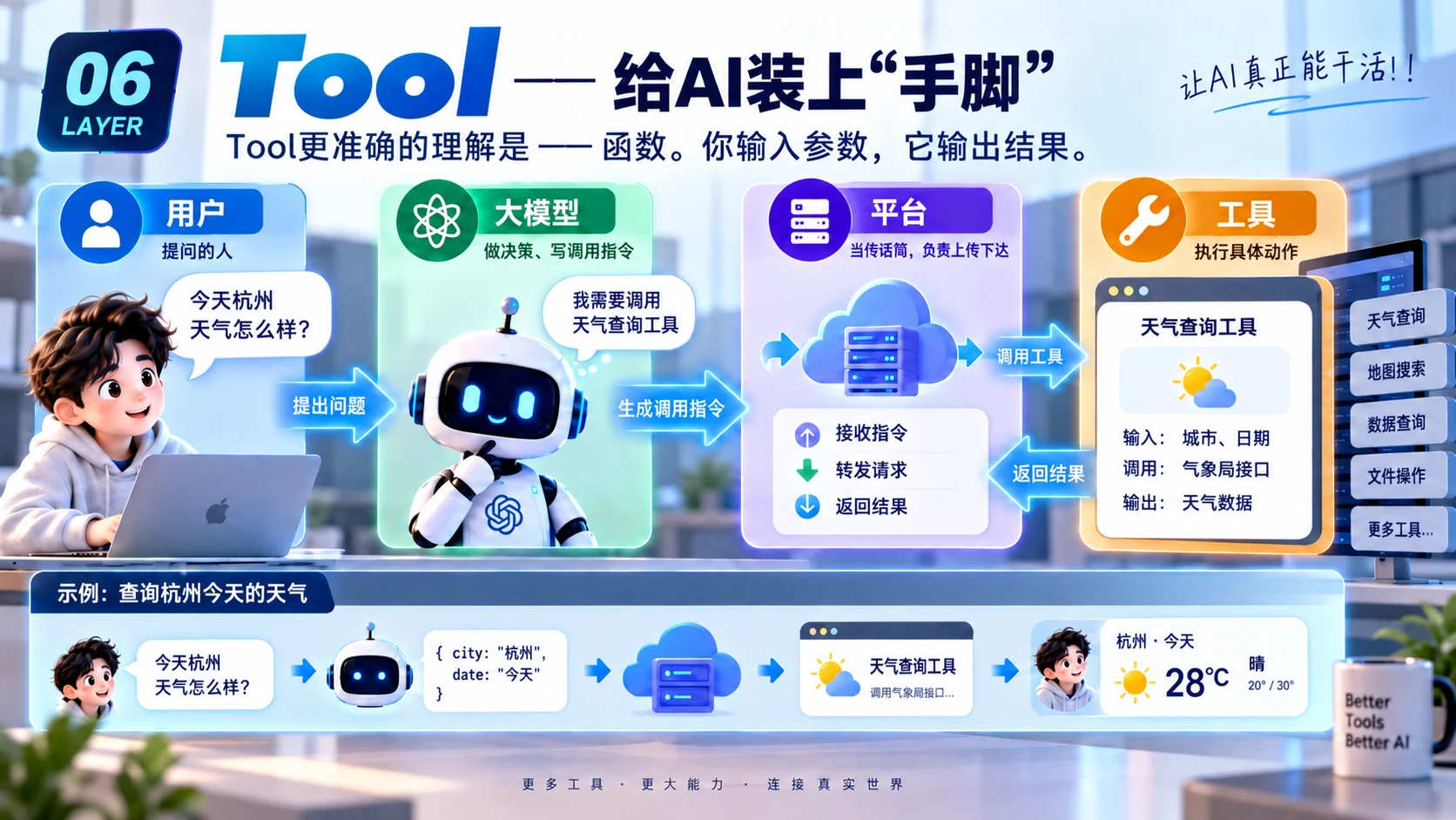 原 PPT 第 10 页:Tool:给 AI 装上手脚